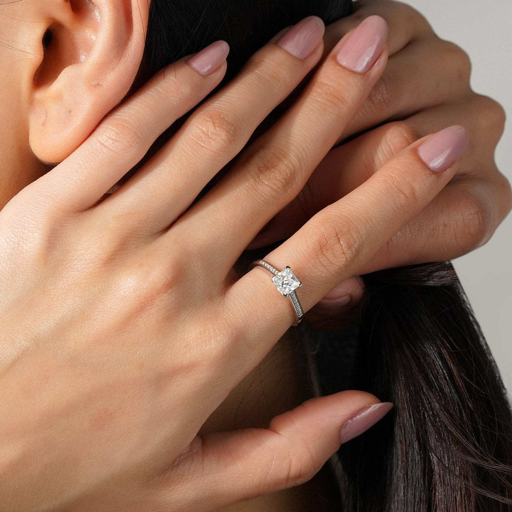 Teesta Stone Rings Square Essential Adjustable Lab Grown Moissanite Solitaire Ring 1.0 Carat