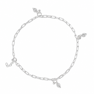 Teesta Teesta 925 Silver Charm Link Anklet