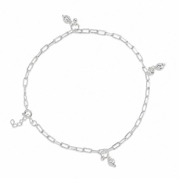 Teesta Teesta 925 Silver Charm Link Anklet