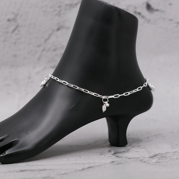 Teesta Teesta 925 Silver Charm Link Anklet