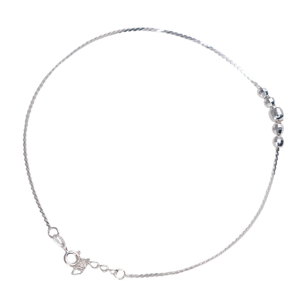 Teesta Teesta 925 Silver Classic Bead Anklet