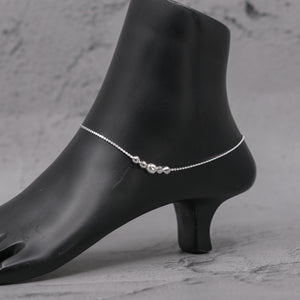Teesta Teesta 925 Silver Classic Bead Anklet
