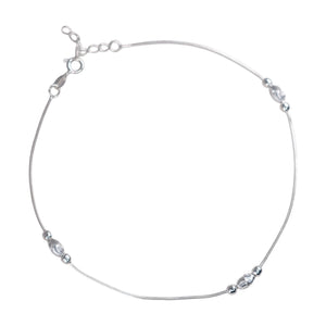 Teesta Teesta 925 Silver Designer Bead Anklet