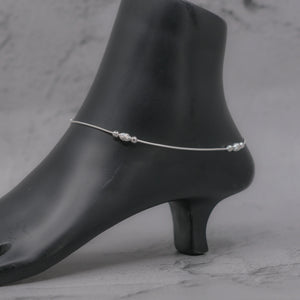 Teesta Teesta 925 Silver Designer Bead Anklet