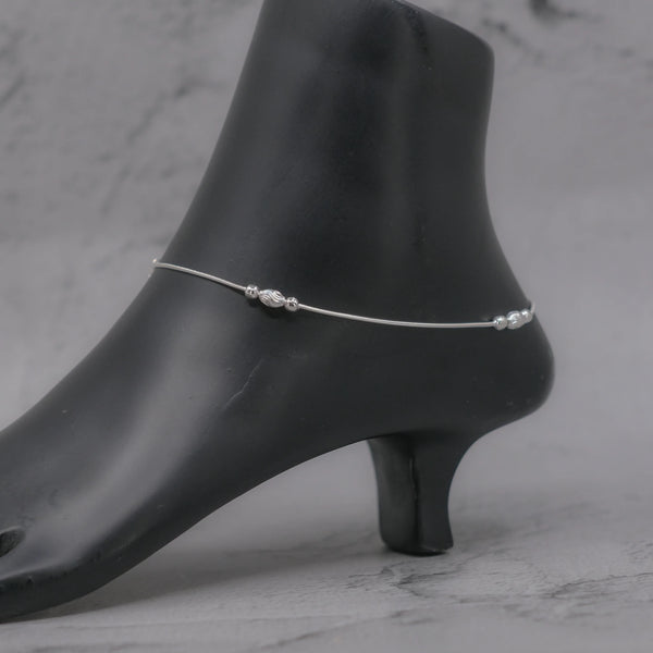 Teesta Teesta 925 Silver Designer Bead Anklet