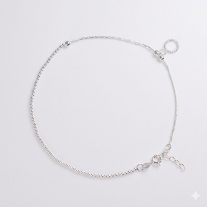 Teesta Teesta 925 Silver Dual Chain Anklet