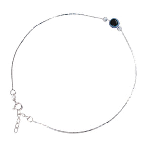 Teesta Teesta 925 Silver Evil Eye Charm Anklet
