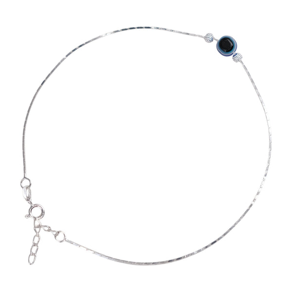 Teesta Teesta 925 Silver Evil Eye Charm Anklet