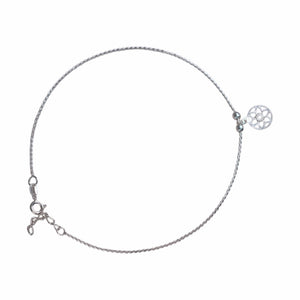 Teesta Teesta 925 Silver Floral Disc Anklet