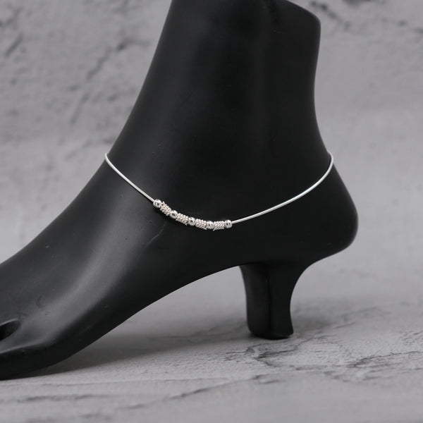 Teesta Teesta 925 Silver Minimal Bead Anklet