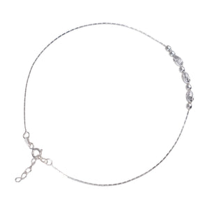 Teesta Teesta 925 Silver Textured Bead Anklet