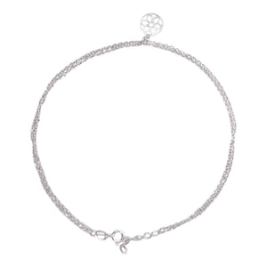 Teesta Teesta Floral Charm Silver Anklet